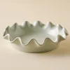 VND7018 Makerspalm, LLC French Grey Scalloped Pie Dish
