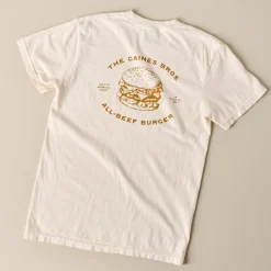 VND0179 Hole In The Roof Marketing Inc Gaines Bros Burger Ivory Tee