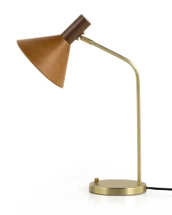 VND6200 Four Hands, LLC Gibson Task Lamp with Leather Shade