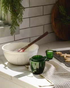 VND6967 S Gopal Overseas Green Glass Measuring Cup Set