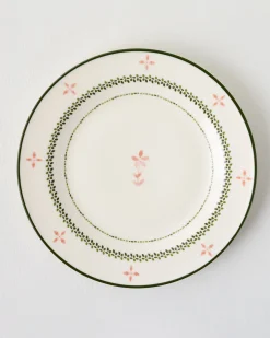 VND7817 FOXSTONE DEVELOPMENT CO.,LTD Green Luna Floral Salad Plate