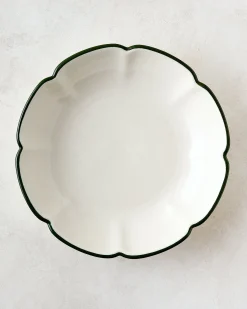 VND7817 FOXSTONE DEVELOPMENT CO.,LTD Green Luna Scalloped Pasta Bowl