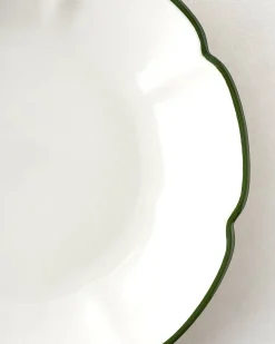 VND7817 FOXSTONE DEVELOPMENT CO.,LTD Green Luna Scalloped Pasta Bowl