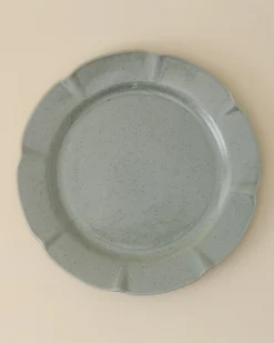 VND7817 FOXSTONE DEVELOPMENT CO.,LTD Green Speckle Heirloom Scallop Plate