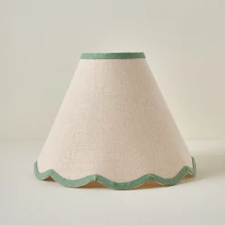 VND6475 StyleCraft Home Collection Green Wavy Trim Linen Shade