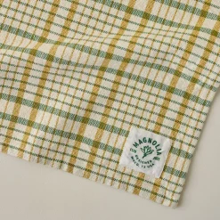 VND6843 KARUR GOLDLINE EXPORTS LLP Green Windowpane Plaid Tea Towel