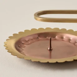 VND7371 True Home Decor Pvt Ltd Hammered Copper and Brass Candle Holder