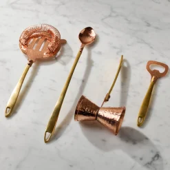 VND0018 Be Home Hammered Copper and Gold Jigger