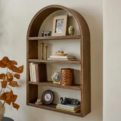 VND8122 R R INDUSTRIES Hand Carved Wooden Archer Shelf