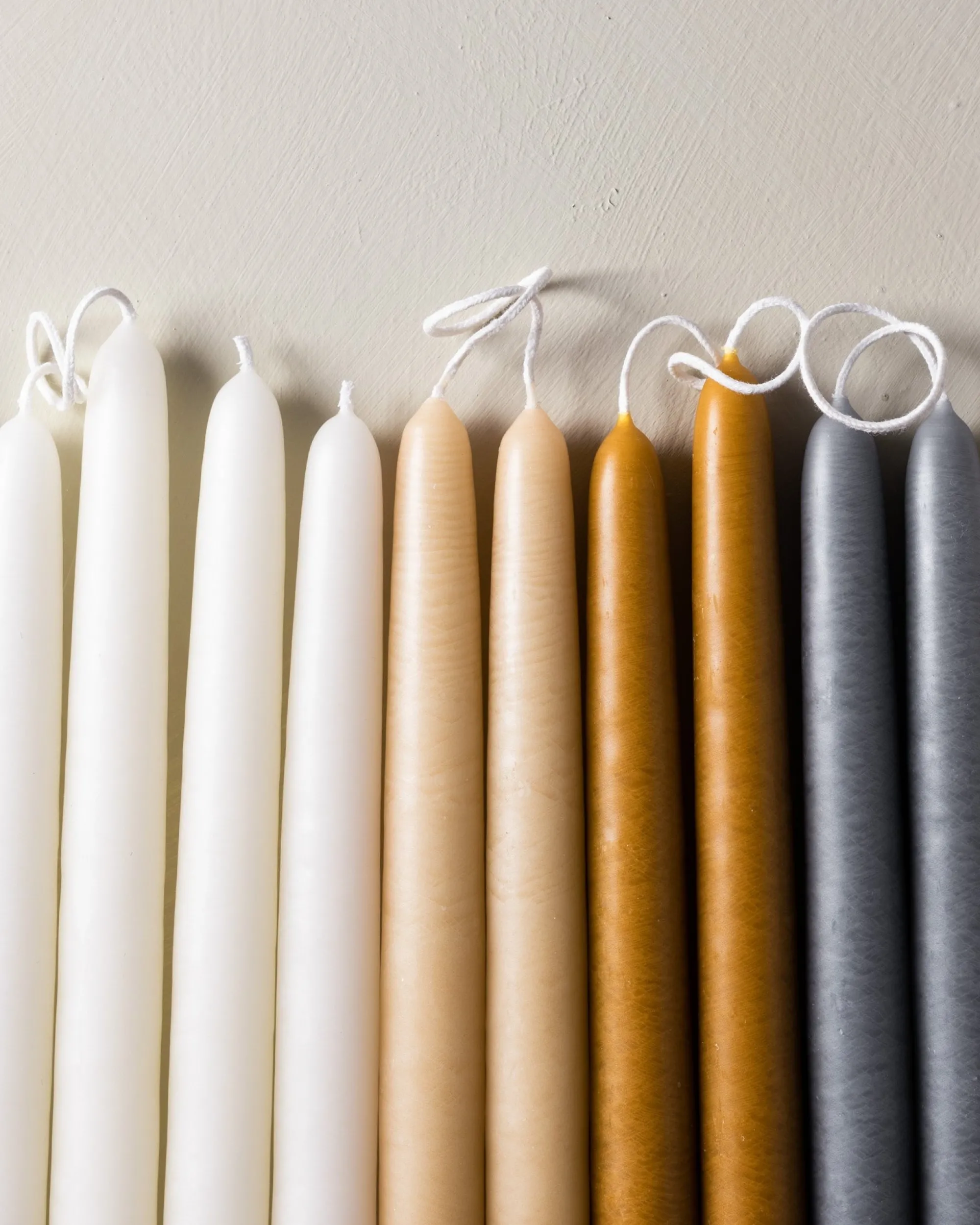 VND5880 Mole Hollow Candles, Ltd. 10" Hand Dipped Spun Finish Tapers