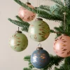 VND7004 BKG OVERSEAS Hand-Painted Glass Ornament, Set of 6