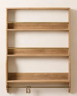 VND8933 B R Overseas Hannon Wood and Brass Display Shelf