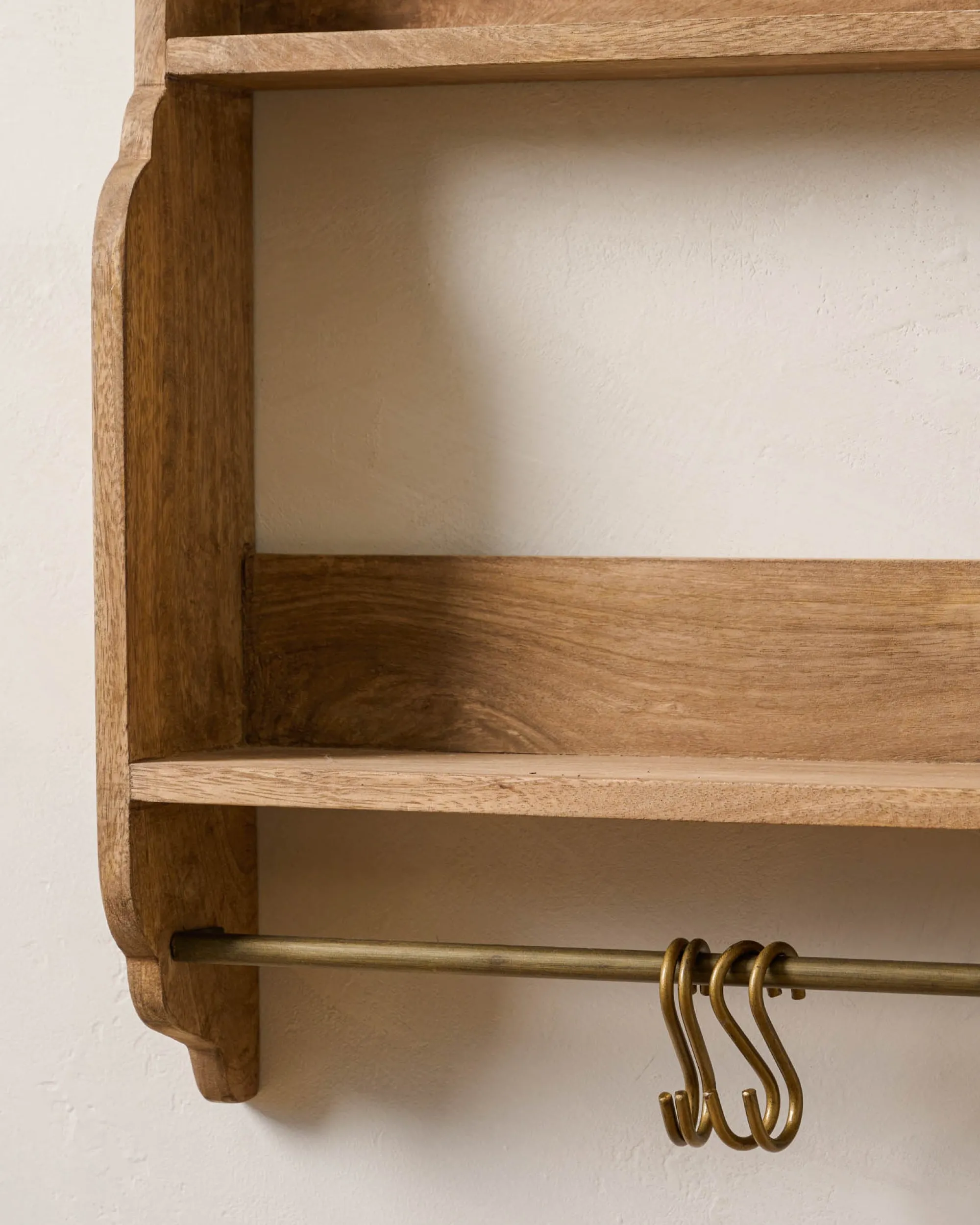 VND8933 B R Overseas Hannon Wood and Brass Display Shelf