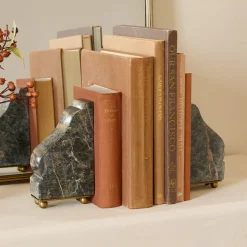 VND6624 GULATI EXPORTS Henry Marble and Brass Bookends