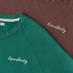 VND5492 Delta Galil Homebody Posy Green Crewneck Loungewear Set