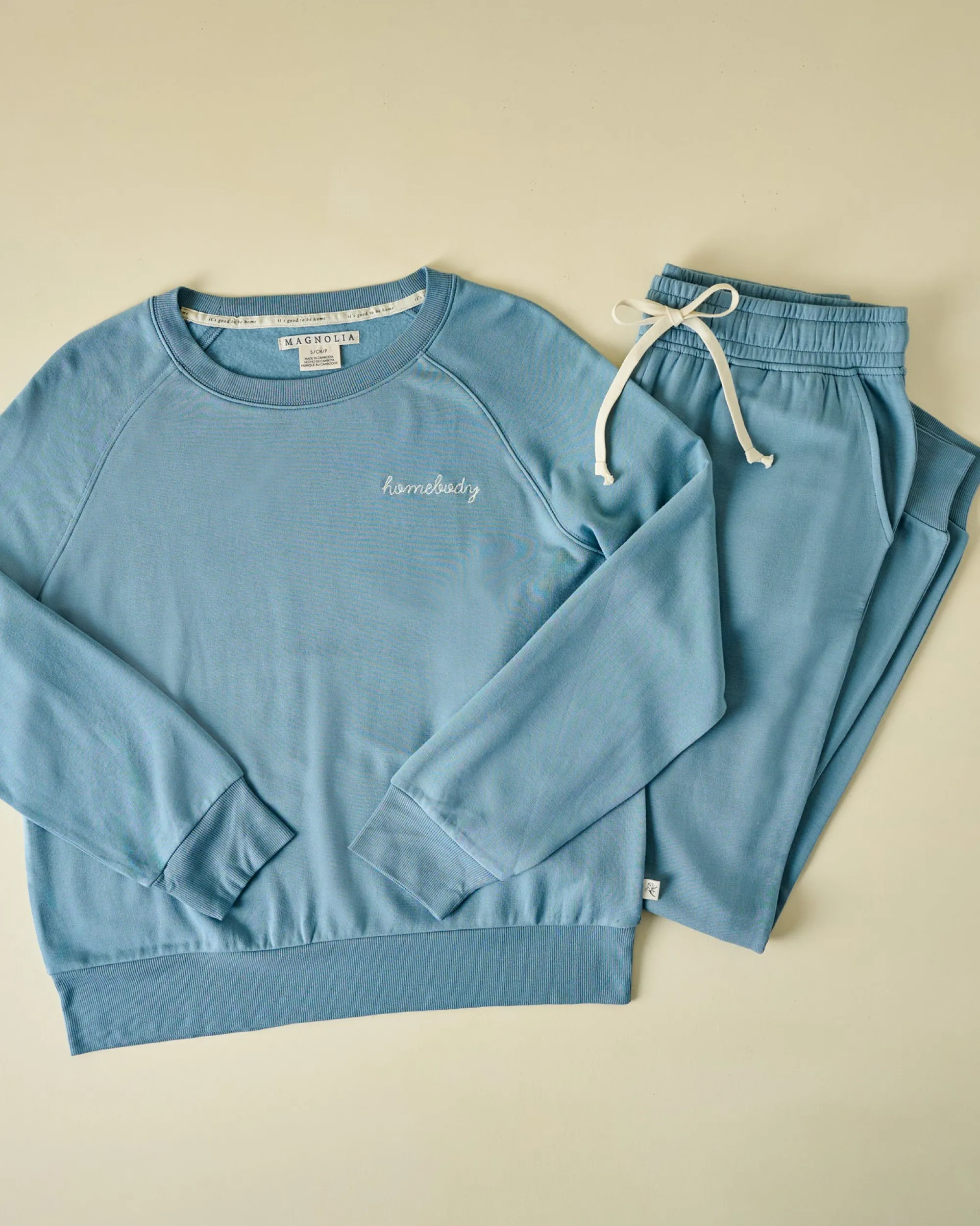 VND5492 Delta Galil Homebody Steel Blue Crewneck Loungewear Set