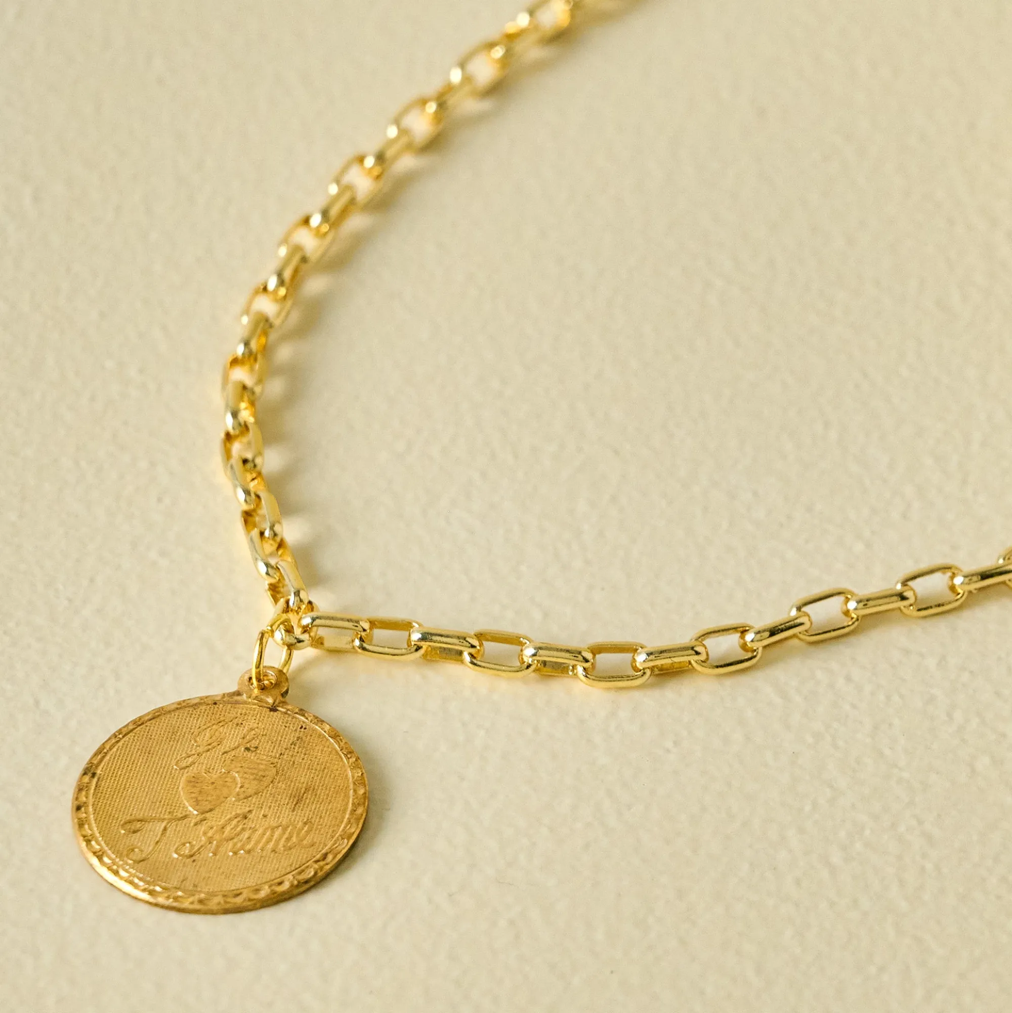 VND5050 Adorn Je T'aime Brass Charm Necklace