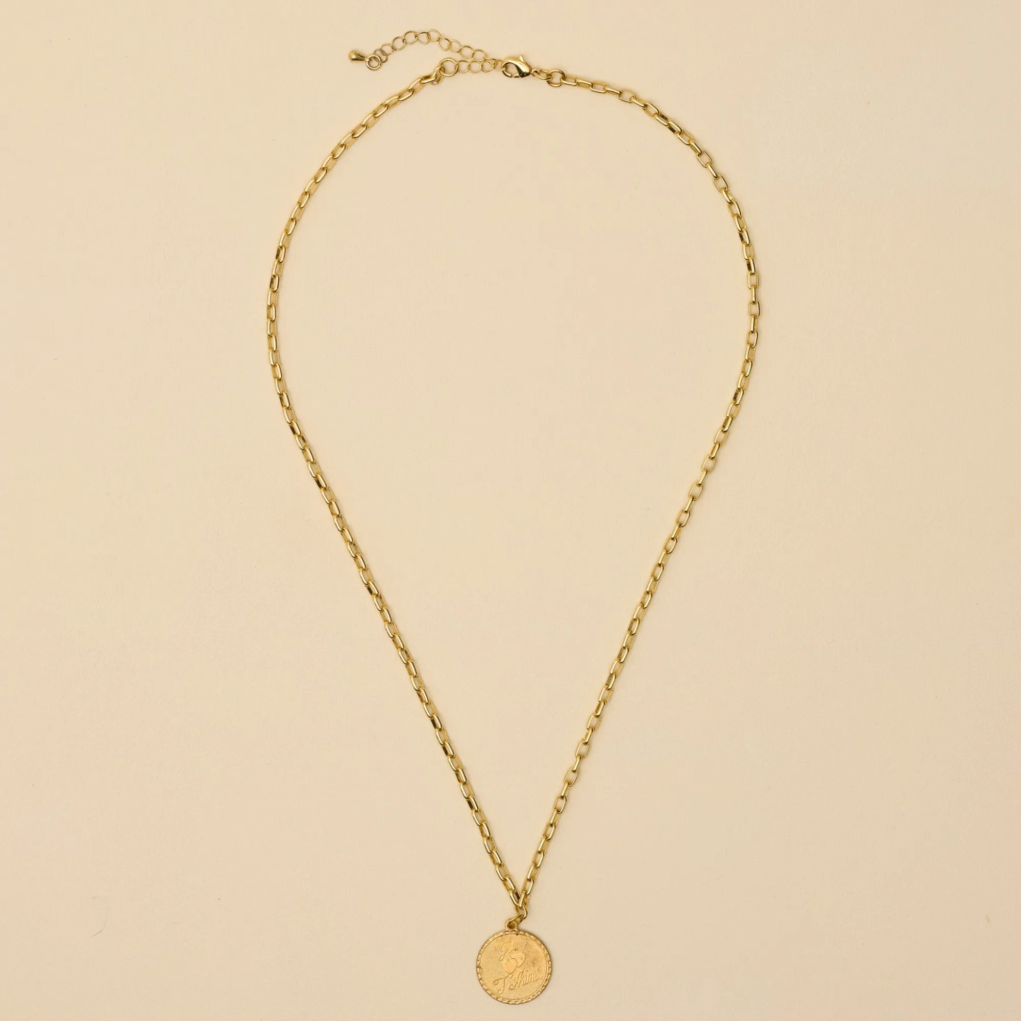VND5050 Adorn Je T'aime Brass Charm Necklace
