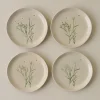 VND8577 GUANGDONG QUANFU CERAMICS INDUSTRIAL CO., LTD. Jo's Pressed Floral Dessert Plate Set of Four