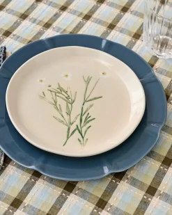 VND8577 GUANGDONG QUANFU CERAMICS INDUSTRIAL CO., LTD. Jo's Pressed Floral Dessert Plate Set of Four