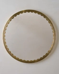 VND7371 True Home Decor Pvt Ltd Julie Round Brass Scalloped Mirror
