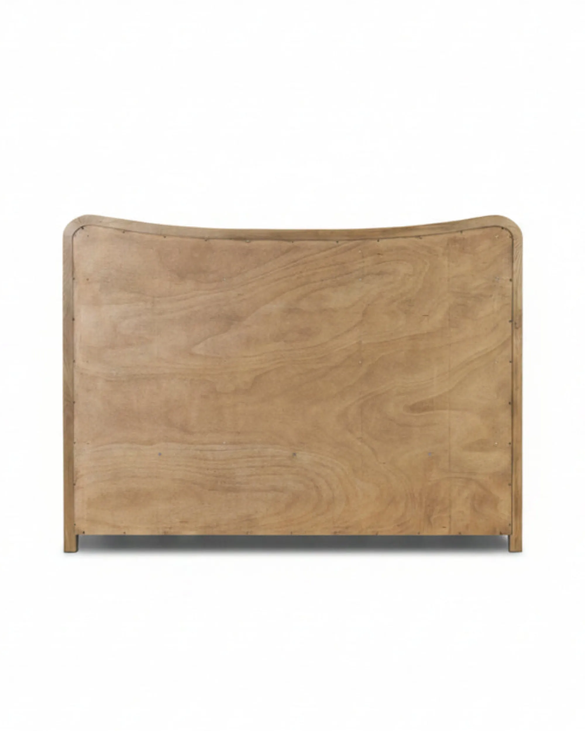 VND6200 Four Hands, LLC Kennie Upholstered Bed Frame with Carved Solid Oak and Linen Headboard