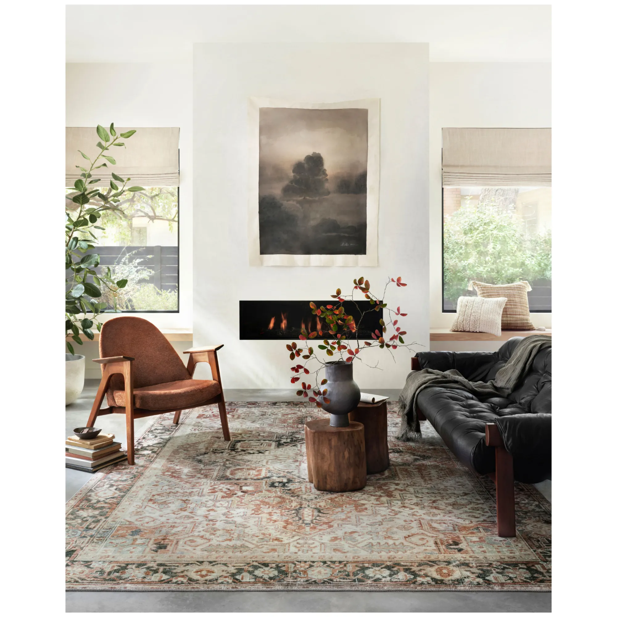 VND0086 Loloi Inc Lenna Rust Charcoal Rug