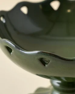 VND0164 Creative Co-op Inc Libby Glazed Ceramic Footed Bowl