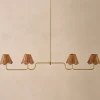 VND6475 StyleCraft Home Collection Lucinda Rattan Scallop Linear Chandelier