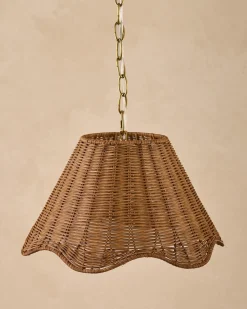 VND6475 StyleCraft Home Collection Lucinda Rattan Scallop Pendant (-)