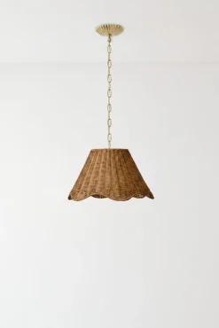 VND6475 StyleCraft Home Collection Lucinda Rattan Scallop Pendant (-)