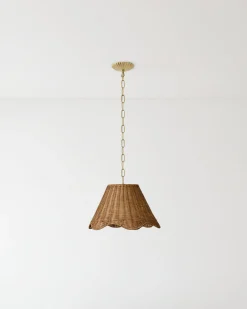 VND6475 StyleCraft Home Collection Lucinda Rattan Scallop Pendant (-)