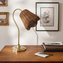 VND6475 StyleCraft Home Collection Lucinda Rattan Scallop Task Lamp