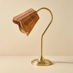 VND6475 StyleCraft Home Collection Lucinda Rattan Scallop Task Lamp