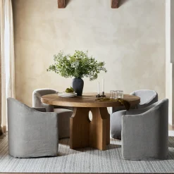 VND6200 Four Hands, LLC Lyn Dining Chair With Casters