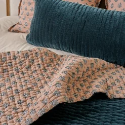 Magnolia Magical Forest Audrey Velvet Block Print Quilt + Sham Set (King)