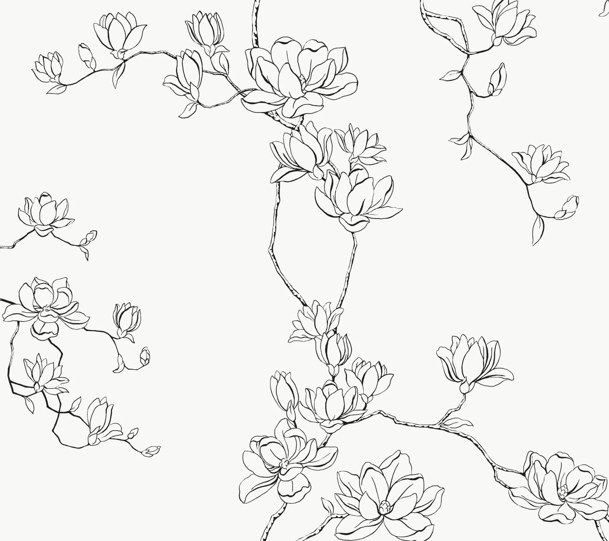VND2730 York Wallcoverings Magnolia Branches Wallpaper