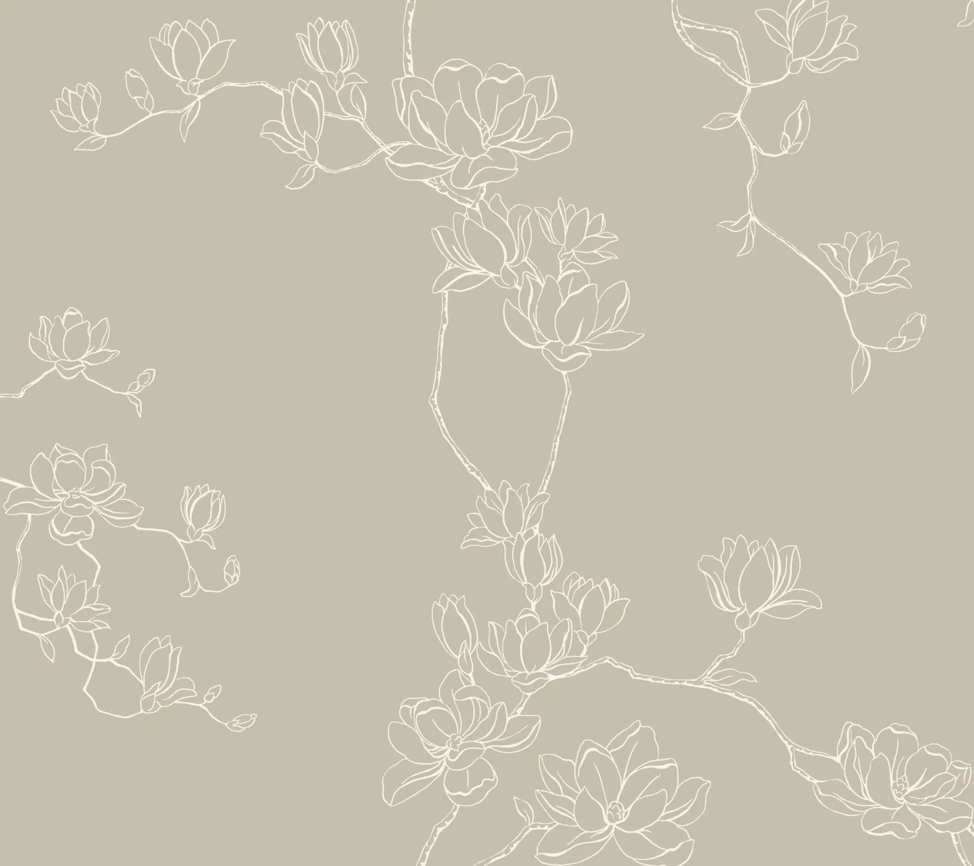 VND2730 York Wallcoverings Magnolia Branches Wallpaper