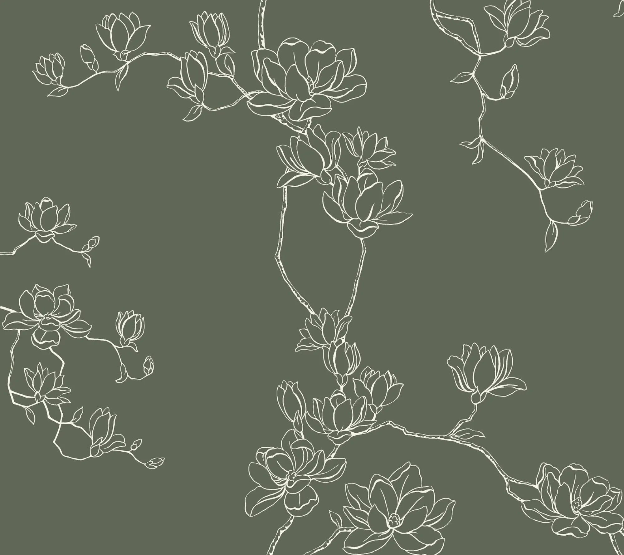 VND2730 York Wallcoverings Magnolia Branches Wallpaper