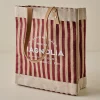 VND2798 Apolis Holdings LLC Magnolia Burgundy Stripe Market Tote