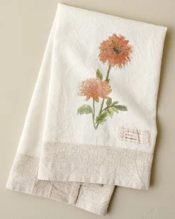 VND6843 KARUR GOLDLINE EXPORTS LLP Magnolia Dahlia Garden Tea Towel