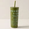 VND7895 Created Co. Magnolia Roadtrip 24oz Olive Cold Tumbler with Straw
