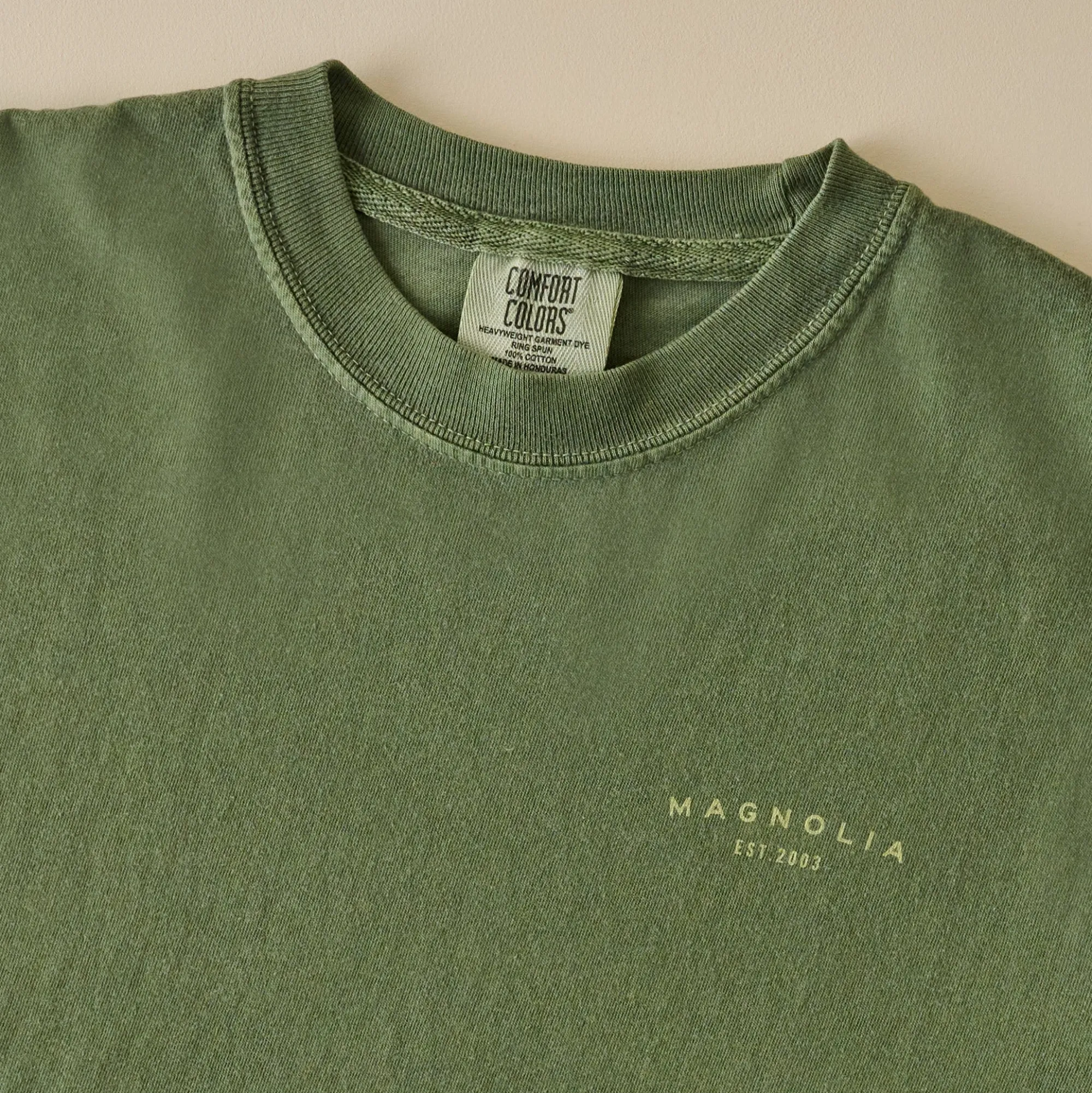 VND0179 Hole In The Roof Marketing Inc Magnolia Silos Crest Green Shirt
