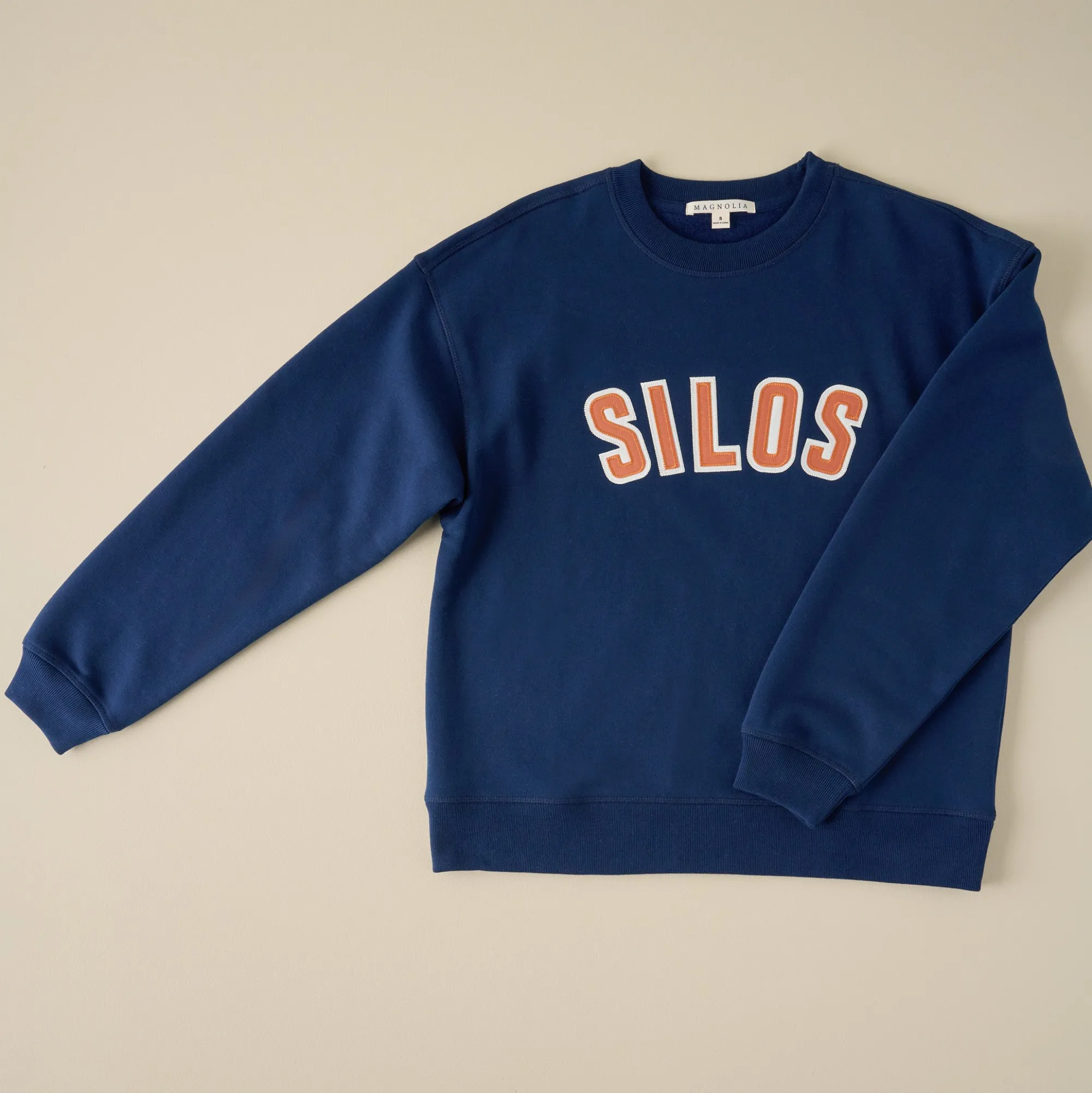 VND8309 Supplyable Group, LLC Magnolia Silos Navy Sierra Applique Sweatshirt