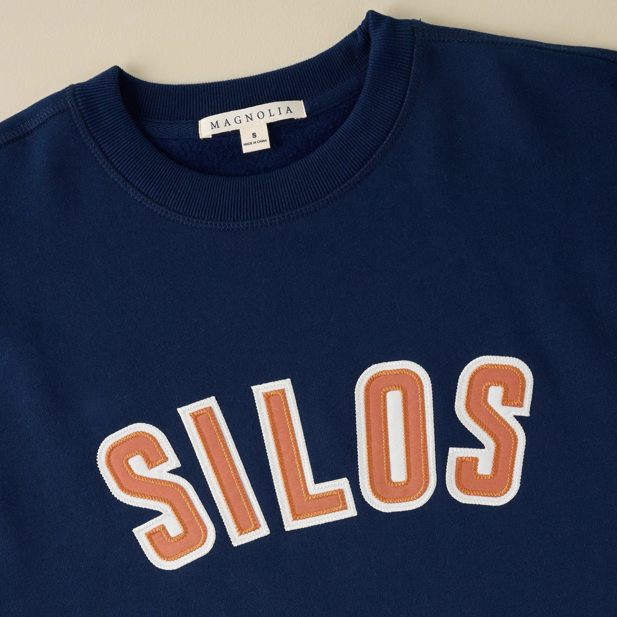 VND8309 Supplyable Group, LLC Magnolia Silos Navy Sierra Applique Sweatshirt