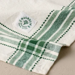 VND6843 KARUR GOLDLINE EXPORTS LLP Magnolia Vintage Green Border Tea Towel