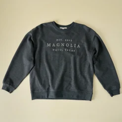 VND8309 Supplyable Group, LLC Magnolia Washed Black Embroidered Cozy Sweatshirt