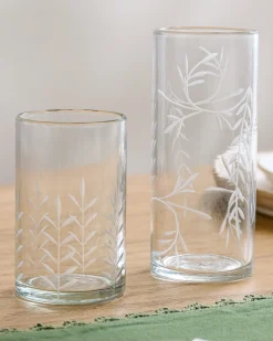 VND7004 BKG OVERSEAS Marlowe Etched Glass Tumbler