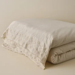 Magnolia Natural Clara Eyelet Flange Duvet + Sham Set (King)