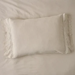 Magnolia Natural Clara Eyelet Flange Duvet + Sham Set (King)